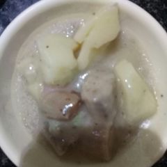 A picture of Lotus stem and potato sabzi.