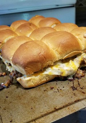 A picture of Game day sliders.