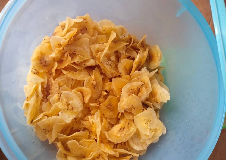 Resep Terbaik Cemilan Sehat : Keripik Pisang No Flavor 🌼 Praktis Enak