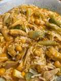 Curry de pollo, garbanzos y ajetes