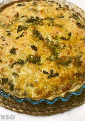 Una foto de Quiche de puerros,con un gratinado sorprendente 😳