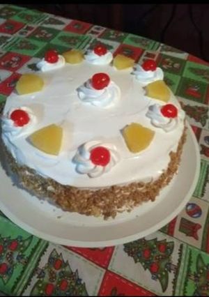 Una foto de Pastel con sabor a piña👩‍🍳💕