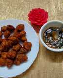 Mushroom pops with honey garlic dip