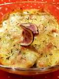 Gratin di patate violette e timo