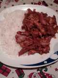 Picadillo de pavo con vino y pasas