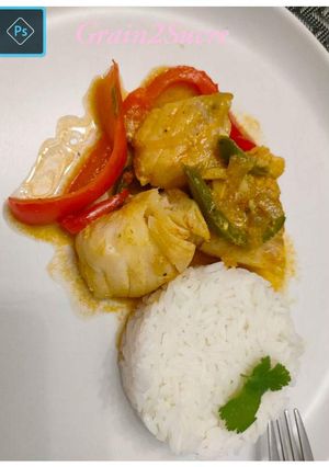 Une photo de Mijoté de poisson curry et lait de coco