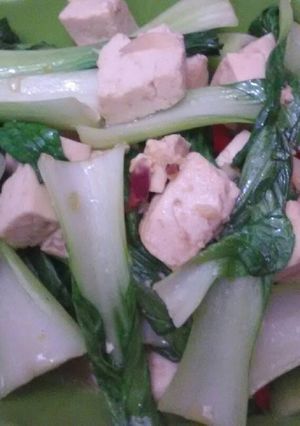 Foto resep Tumis bokcoy tahu putih