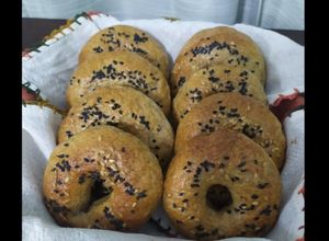 Una foto de Bagels integrales con harina de avena