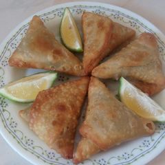Beef samosa A picture of Beef samosa.