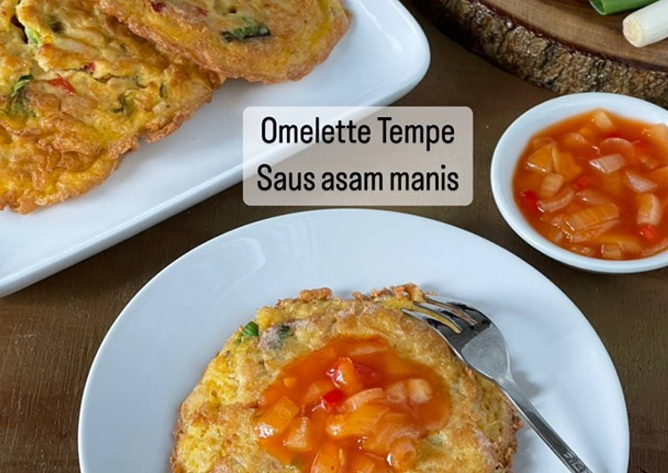 Omelette Tempe saus asam manis