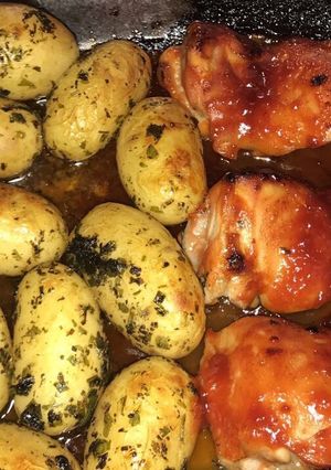Sült csirkecomb recept fotója