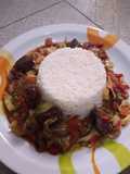 White rice n liver vegetable source
