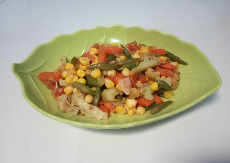 Tumis Mix Jagung, Wortel, Buncis, Kembang Kol