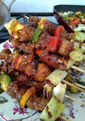 Foto resep Sate babi pedas