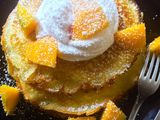 Mango-coconut pancakes