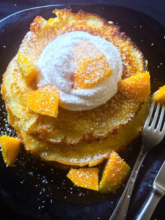 A picture of Mango-coconut pancakes.