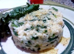 Una foto de Risotto de espinacas