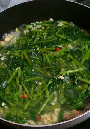 Foto resep Sayur Kangkung Telur Rawit Merah