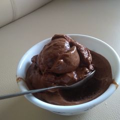 Vegan chocolate ice cream A picture of Vegan chocolate ice cream.