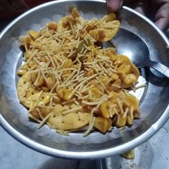 Corn papad chaat A picture of Corn papad chaat.