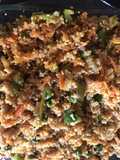 Cous cous cooked salad with tikka chicken