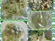Una foto di pasta col prezzemolo