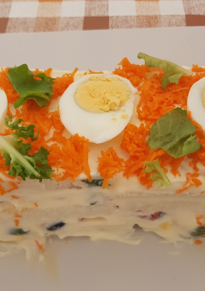 Una foto de 🎂 Pastel vegetal de atún 🐟