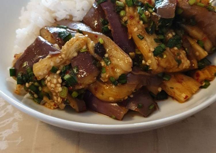 Recipe of Speedy Korean Style Pulled Aubergine