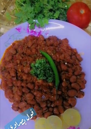 صورة لوصفة الفول بالطريقة البصراوية