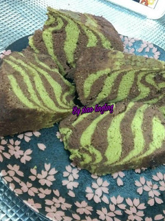 Foto resep Bolu kukus zebra teh hijau+coklat