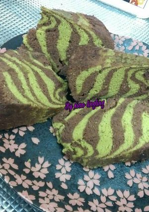 Foto resep Bolu kukus zebra teh hijau+coklat