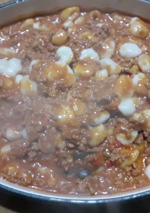 Una foto de Ñoquis con salsa bolognesa