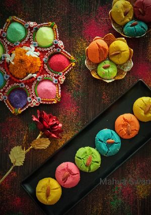 ঠান্ডাই রঙিন নানখাতাই(Thandai coloured nankhatai recipe in Bengali) রেসিপির প্রধান ছবি