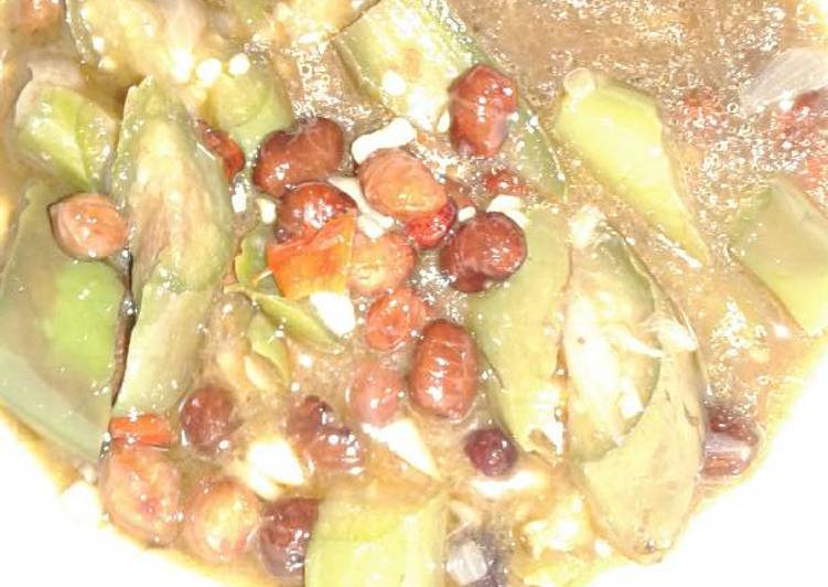 Oseng kuah biji koro campur terong