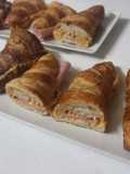 Cruasanes con atún y jamón dulce