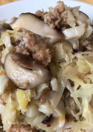 洋蔥香菇高麗菜絲炒肉末 的食譜成品照片