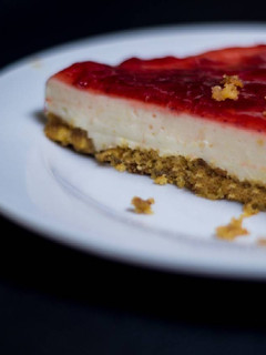 Una foto de Tarta fría de queso y fresa