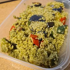 A picture of Roasted Mediterranean Vegetable Couscous.