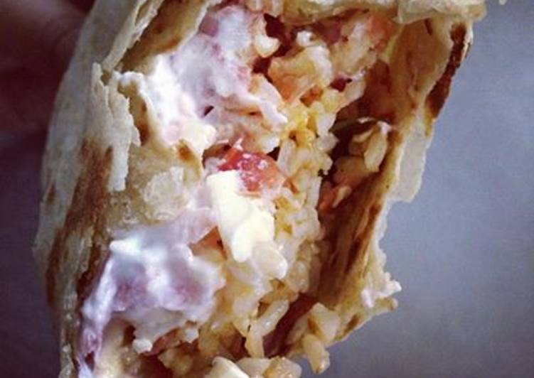 Steps to Prepare Homemade Pearl Onion Brown Rice Burrito #BM38