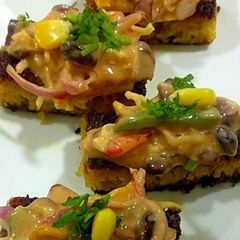 Toast Cheesy Dhokla A picture of Toast Cheesy Dhokla.