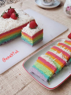 Foto resep Rainbow Cake Kukus Keju