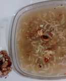 Maggi soup with roasted nuts and chicken 😋😋😋😋