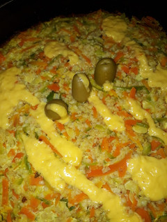Una foto de Tortilla de zapallitos, zanahorias y avena
