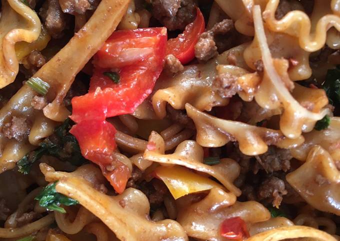 Step-by-Step Guide to Prepare Perfect One pot chilli garlic mince pasta #summerchallenge2
