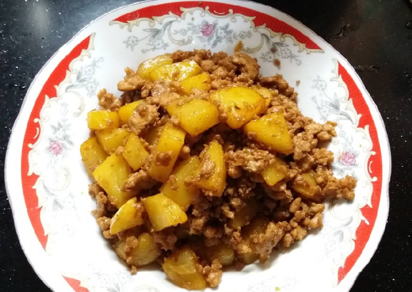 Kentang Kecap Daging Cincang