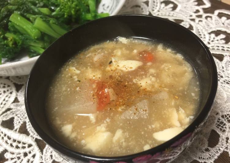 My Grandma Love This Japanese smashed Tofu Soup