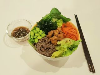 สลัดโซบะบัควีตสไตล์ญี่ปุ่น น้ำสลัดทำเอง low carb