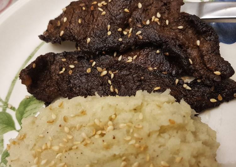 Recipe of Super Quick Homemade Steak stir fry with mashed Cauliflower