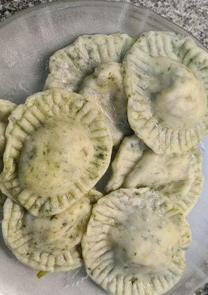 Una foto de Sorrentinos de acelga con relleno de dos quesos