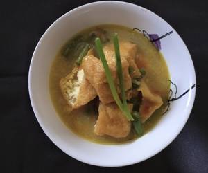 Mudahnya Menyajikan Sayur tahu kacang panjang kuah santan pedas Sedap Nikmat